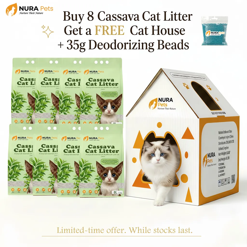 NuraPets Cassava Cat Litter Green Tea Flavor 8L