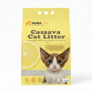NuraPets Cassava Cat Litter Lemon Flavor 8L