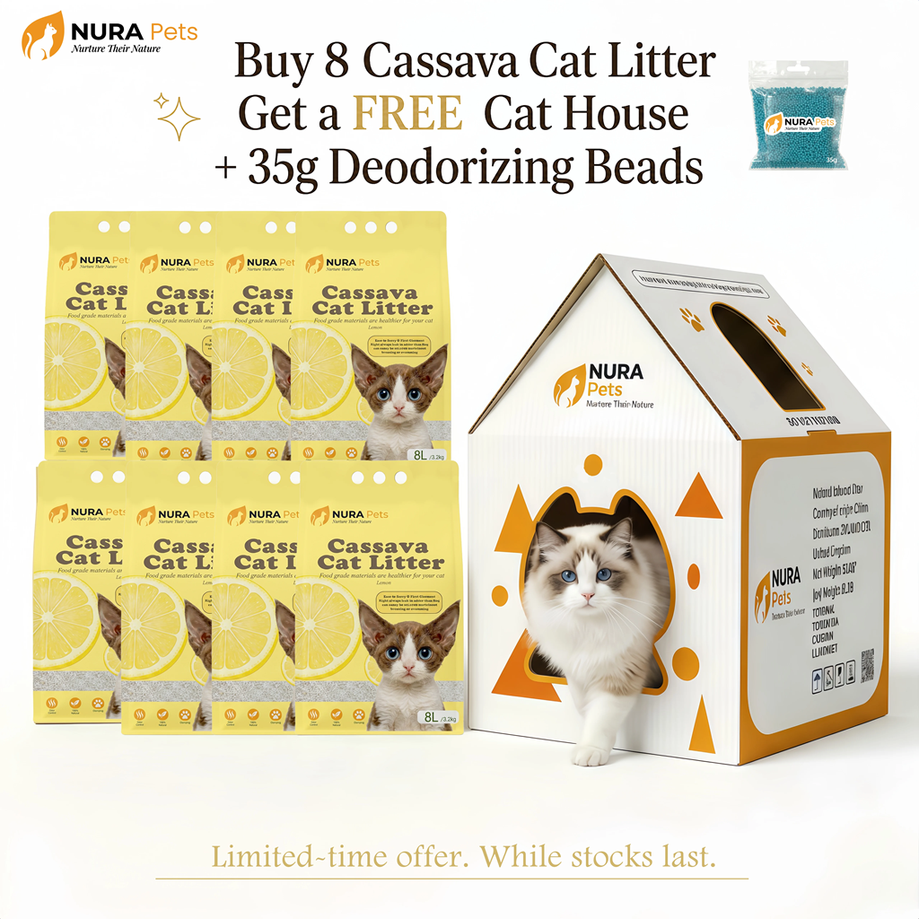 NuraPets Cassava Cat Litter Lemon Flavor 8L
