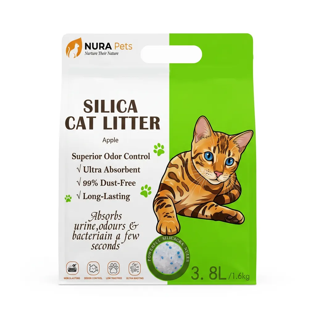 NuraPets Silica Cat Litter Green Apple Flavor 3.8L (2)