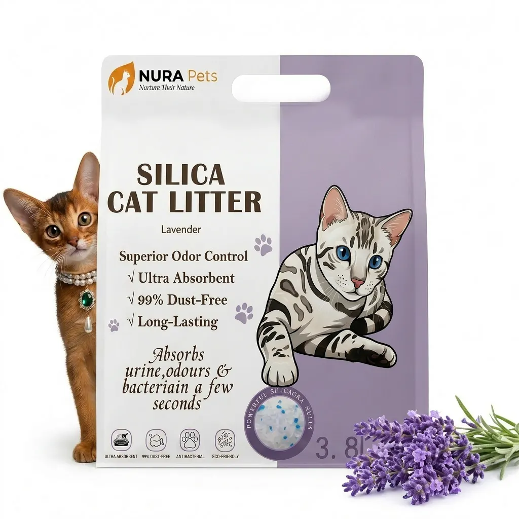 NuraPets Silica Cat Litter Lavender Flavor 3.8L (3)