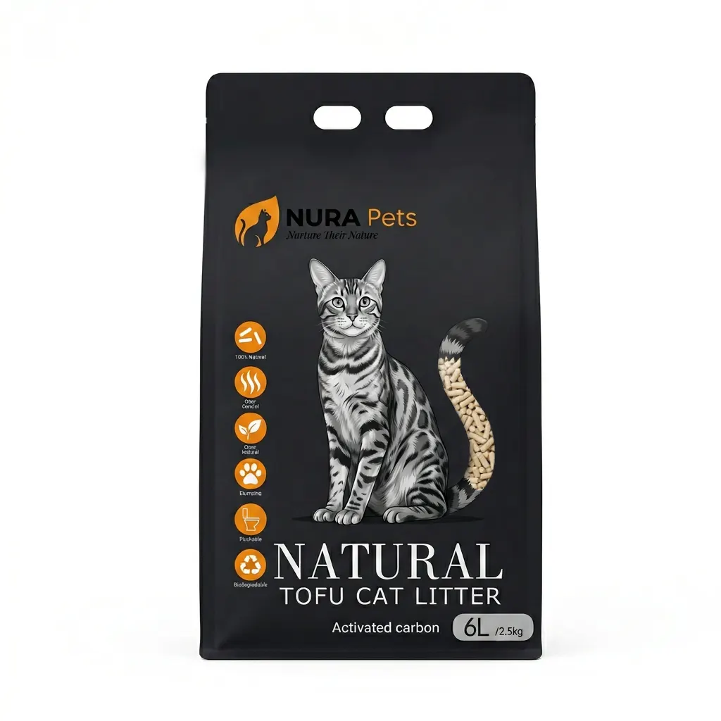 NuraPets Tofu Cat Litter Activated Carbon Flavor 6L (2)
